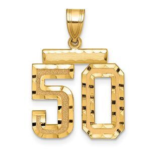 14K Yellow Gold, Varsity Collection, Medium D/C Pendant Number 50